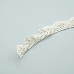 White Cotton Crochet Lace Trim Elastic Lace For Garment