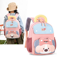 Sac à dos pour enfants avec motifs de dessins animés et couleurs contrastées, sac d'école pour garçons et filles, sac à dos double épaule pour la maternelle