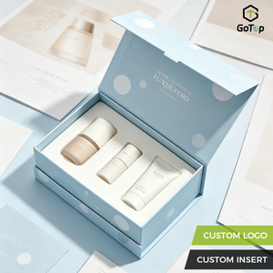 Boîte cadeau de luxe haut de gamme personnalisée pour grossistes, avec couvercle, doublure en éponge blanche et fermeture magnétique, pour coffret de soins de la peau - Product Image 2
