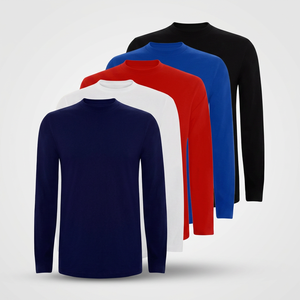 Camiseta Deportiva Vintage al por Mayor, 100% Algodón, Cuello Redondo, Manga Larga, Estampado de Letras, para Hombre, Unisex, Edición Gimnasio, Paquete de 5 - Product Image 3
