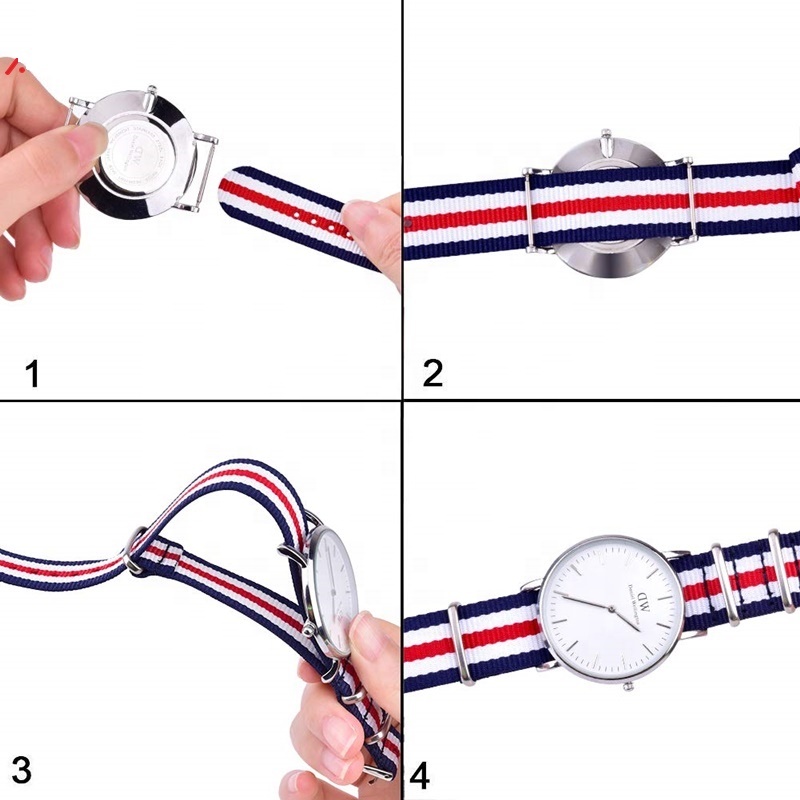 Luxury 12mm 14mm 16mm 18mm 20mm 22mm 24mm Custom Nylon Watch Strap