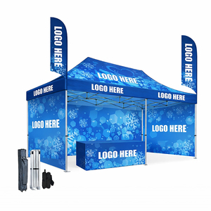 Carpa de Exhibición con Marco Doble de Aluminio y PVC Oxford con Impresión de Logotipo Personalizado, Carpa de Promoción para Ferias al Aire Libre, Carpa de Pared para Pequeñas Empresas - Product Image 1