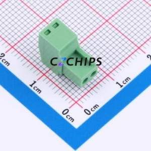 DB2EK-2.54-2P-GN-S Plug-in Terminal Block P=2.54mm Connector Male Plug 1x2P 2.54mm Green - Product Image 2