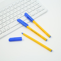 Stylo bille simple Bonvada, largeur d'écriture 1,0 mm, en plastique, économique, pour bureau et école, logo personnalisé, encre multicolore, impression numérique