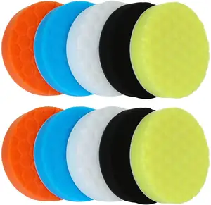 10PCS 5inch bọt xốp Kit Xe đệm và thuyền đánh bóng đánh bóng, lãi kép đánh bóng đánh bóng Buffing Pads cho khoan