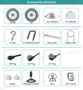 Lampes d'<span class=keywords><strong>atelier</strong></span> et d'entrepôt à <span class=keywords><strong>LED</strong></span> à haut rendement lumineux, à intensité variable et CCT sélectionnable, livraison rapide, 100W 150W 200W, type UFO / High Bay - Product Image 5