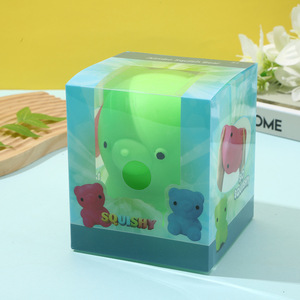 Jouet à presser ours bleu-vert mignon, super doux, en TPR élastique, jouet sensoriel extensible pour adultes - Product Image 6