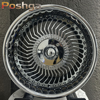 Jantes forgées 2 pièces chromées triple couche à déport profond personnalisées 5x114.3 de 17 et 18 pouces pour JDM Toyota Celsior Nissan Cedric