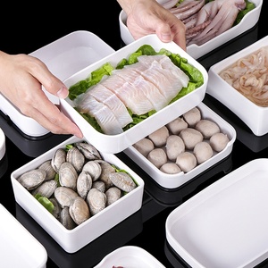 Пластиковая 8-дюймовая белая прямоугольная меламиновая тарелка - Product Image 6