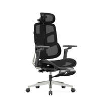 Chaise de bureau ergonomique de haute qualité avec base en aluminium moderne, appui-tête 3D réglable et dossier en maille pour salle de conférence