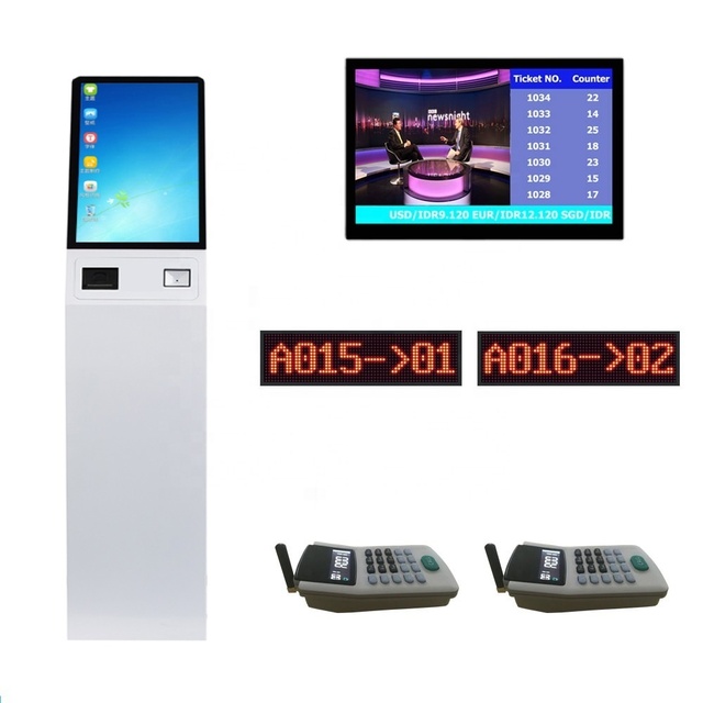 Queue Number Ticket Machine With Calling Keypad and LED Counter Display and Queue Status LCD Display