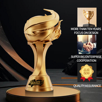 Trophée Professionnel en Alliage de Zinc et d'Aluminium, Moulage 3D sur Mesure, Design Original, Cristal, Grande Coupe d'Or, Logo Thème, Médaille et Plaque