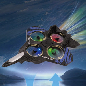 Offre Spéciale Avion de Chasse RC en Mousse EPT 2.4G 4 Canaux avec Lumières LED et Maintien d'Altitude, Facile <span class=keywords><strong>à</strong></span> Piloter, Télécommandé, Idéal comme Cadeau - Product Image 1