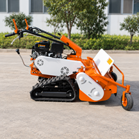 Antspower Industrial – Tondeuse à fléaux sur chenilles de 700 mm de largeur de coupe, pour l'agriculture et le jardin, coupe-herbe à essence 10 CV