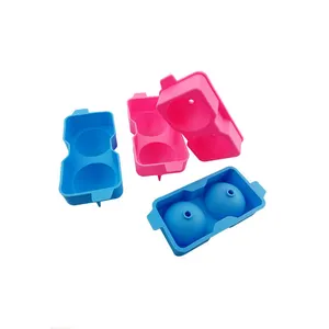 Spot Wholesale Of 10 Colors Of Food Grade Silicone Ice Cubes With 2-hole Silicone Ice Cube Molds