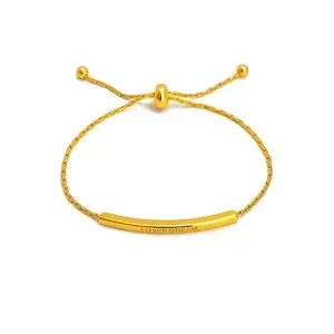 High Quality 18K Gold Plated Gold Color Adjustable Sliding Bracelet Lover Dream Stainless Steel Factory Wholesale