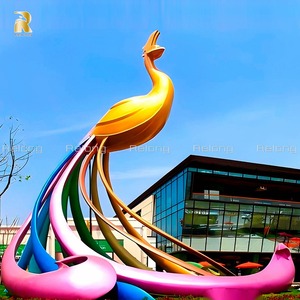 Decorazione artistica in metallo Design personalizzato per esterni grande scultura rossa in acciaio inox <span class=keywords><strong>Phoenix</strong></span> per la decorazione - Product Image 2