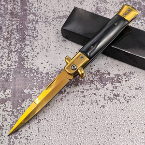 Cuchillo plegable táctico con mango de resina italiana multifunción para exteriores, herramientas EDC de <span class=keywords><strong>caza</strong></span> para acampar, cuchillo de bolsillo de supervivencia - Product Image 4