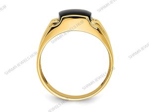 18K Rose Gold Plated Sterling Silver <b>Men's</b> Black Onyx Bezel Set Eternity <b>Ring</b> Classic Wedding Engagement Band Rhodium Plated - Product Image 2
