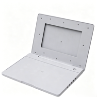 Boîtier d'ordinateur portable en ABS usiné sur mesure par CNC |   Boîtier avec cadre d'affichage et découpes de précision pour l'électronique, MOQ 1 pièce