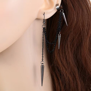 Stainless Steel Spike <b>Clip</b>-On Earrings Punk Gothic Style Dangle Ear <b>Hooks</b> Unisex Fashion Jewelry - Product Image 4