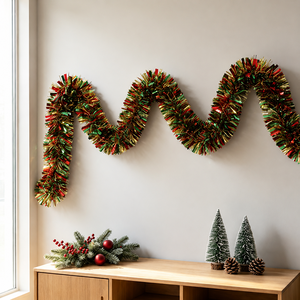 2m Garland Tinsel Natal Berkilau dengan Rumbai Foil yang Dapat Dibengkokkan untuk Dekorasi Pohon Natal Pita Dekorasi Natal - Product Image 4