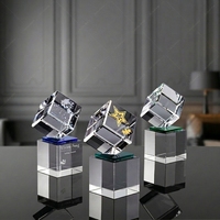 Cube magique en cristal K9 transparent, gravé au laser à l'intérieur, poli, étanche, bloc carré, cube créatif, médaille, trophée pour entreprise
