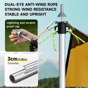 Palo Telescopico in Alluminio con Chiusura a Rotazione per Tende da <span class=keywords><strong>Campeggio</strong></span> Tubi Resistenti - Product Image 6