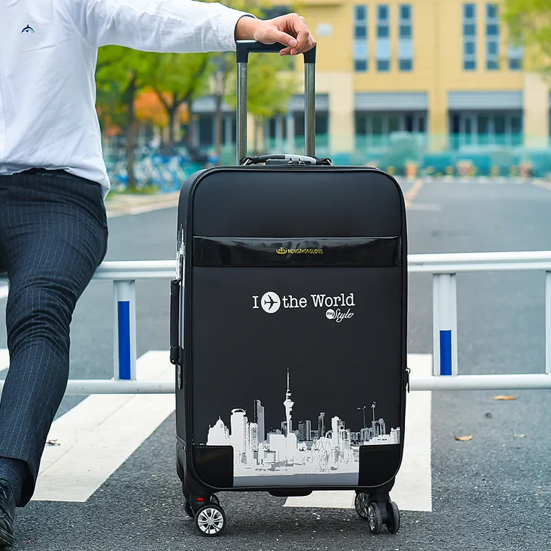 यात्रा के लिए 2024 नया डिज़ाइन कैरी-ऑन पीवीसी ट्रॉली हैंड सूटकेस सामान
