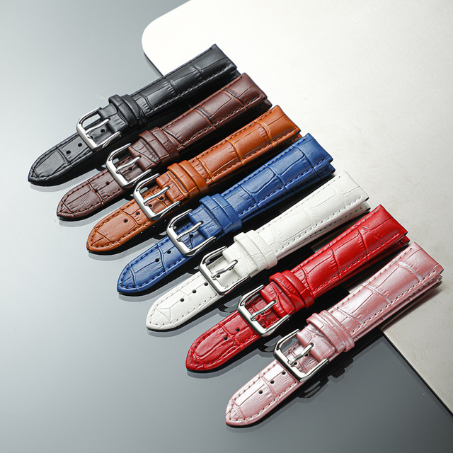 Genuine Leather Band Watch Strap Calfskin Leather crocodile Pattern 12mm 14mm 16mm 18mm 19mm 20mm 21mm 22mm 24mm