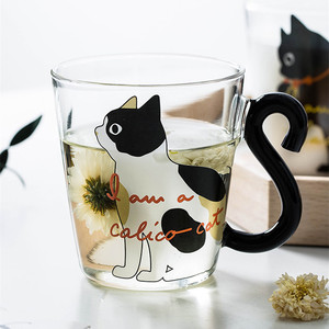 Presentes Inovadores com Design de Animais para Mulheres e Meninas, Caneca de Leite de Vidro Borossilicato Soprado à Mão, Caneca de Gato Fofa - Product Image 2