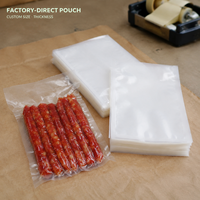 Rouleau de sacs sous vide PA/PE de qualité alimentaire, de remplacement, 7 couches, en nylon coextrudé, lisse, 240 microns, avec encoche de déchirement, thermosoudable, OEM