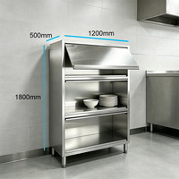 Armoires à vaisselle et placards en acier inoxydable, portes coulissantes commerciales, armoires de cuisine intégrées commerciales, placard intégré