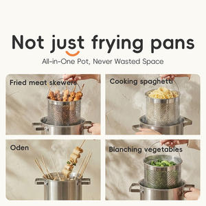 Vente Flash : Poêle à Frire Profonde en Acier Inoxydable 304 à Double Poignée Haute <span class=keywords><strong>pour</strong></span> Cuisine Domestique, Cuisinière à Gaz, Table de Cuisson à <span class=keywords><strong>Induction</strong></span> et Usage Commercial - Product Image 4