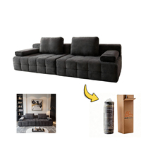 Canapé modulaire sans structure en mousse haute densité avec accoudoirs pour salon et appartement