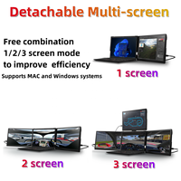 Moniteur portable pliable pour ordinateur portable 13,3 14 15,6 16 pouces avec double, triple ou quadruple écran, extension d'affichage et support pour station de travail PC