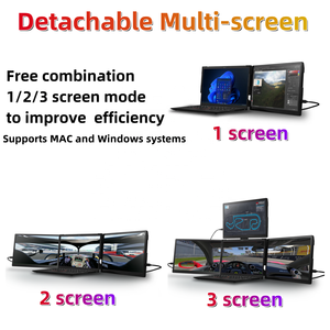 Moniteur portable pliable pour ordinateur portable 13,3 14 15,6 16 pouces avec double, triple ou quadruple écran, extension d'affichage et support pour station de travail PC - Product Image 3