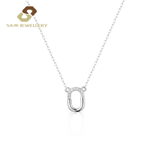 Collar con Colgante en Forma de V con Diamantes Blancos Exquisitos, Cadena de Plata de Ley S925, Joyería Fina para Regalo del Día de San Valentín para Mujer - Product Image 3