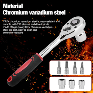 108 mảnh cơ khí công cụ Kit ổ cắm cờ lê thiết lập với 1/4 \ "& 1/2 \" ổ đĩa dài mở rộng thanh nhựa & vật liệu thép - Product Image 4