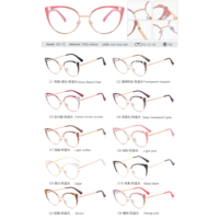 MS 82115 Logo personnalisé Lunettes de chat TR90 pour femmes Montures colorées et mignonnes pour les yeux ronds Nouvelles lunettes