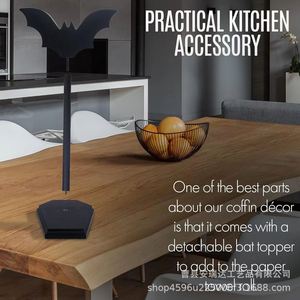 Gothic Style Wooden <b>Paper</b> Towel Holder Bat Shape Desktop <b>Kitchen</b> Decor Storage Rack - Product Image 3