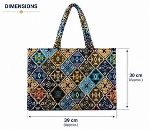 Premium Jacquard <b>Fabric</b> Drawstring Woven Tote <b>Bag</b> Open Travel Sports Cinch - Product Image 2