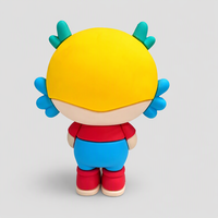 Statuette mascotte en PVC, figurine 3D de dessin animé (ours, chien), avec base personnalisable pour logo, pour souvenir d'entreprise et décoration de table à la maison