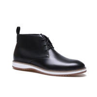 Sepatu bot kulit kasual pria, sepatu desainer Mode Tinggi musim dingin elegan, sepatu bot semata kaki
