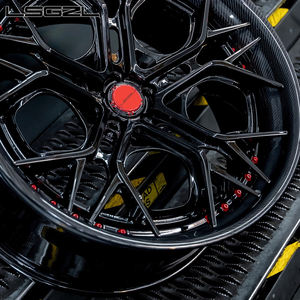 Fibre de carbone noir brillant forgé 16 18 20 21 22 24 26 pouces moyeu 5x114.3 5x112 5x130 pour roues de voiture de marque pour Mercedes Bmw RR - Product Image 4
