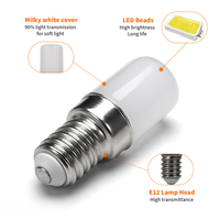Ampoule LED économique pour mini-réfrigérateur E12 1,5W AC120V avec couvercle laiteux pour usage résidentiel