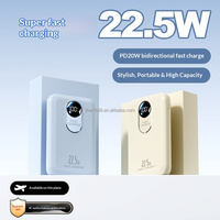Banque d'alimentation portable mini OEM/ODM 10000 mAh PD 22,5 W à charge rapide, double sortie USB Type-C, affichage numérique, chargeur portable