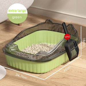 Venta al por mayor de fábrica de fabricación de productos sanitarios para gatos de plástico de gran espacio <span class=keywords><strong>caja</strong></span> de inodoro para gatos <span class=keywords><strong>caja</strong></span> de arena para gatos con cuchara para arena - Product Image 5