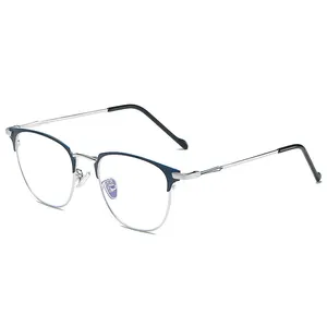 Mode métal lunettes cadres ordinateur lunettes Anti lumière bleue lunettes hommes bleu lumière bloquant lunettes femmes