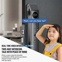 Serrure Intelligente Entièrement Automatique en Gros avec Reconnaissance Faciale 3D, Interphone Vidéo et Entrée par Empreinte Digitale pour Porte en Bois, Stockage Cloud Domestique